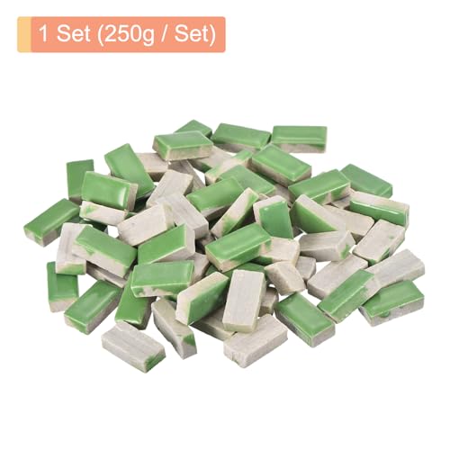 Mosaico de cerámica rectangular verde de 250 g para crear manualidades sin cortes difíciles 4