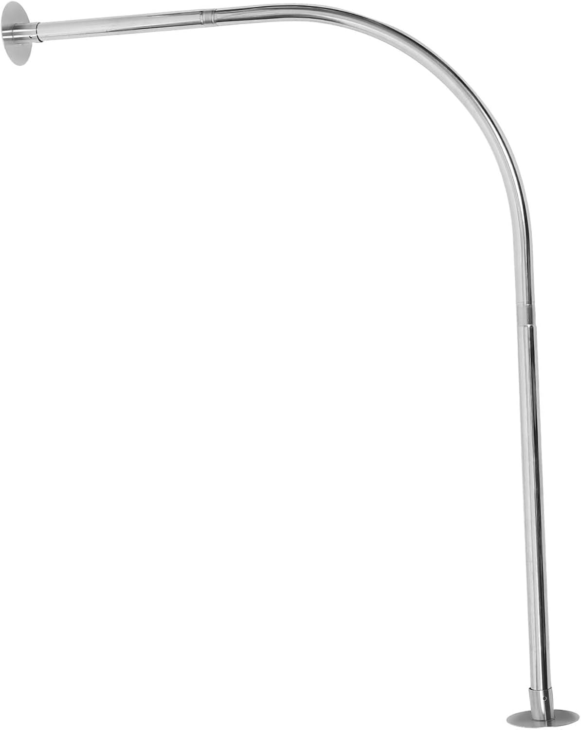 Shape Shower Curtain Rail Extendable Heavy Duty Tension Curtain Rod for Bathtub Rustproof Easy Installation Multipurpose Use