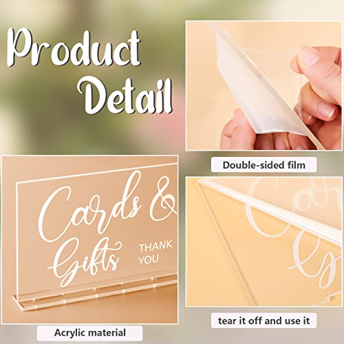 Yulejo 2 Pieces Acrylic Wedding Reception Sign Guest Book Sign Cards And Gifts Wedding Sign With Stand Rustic Farmhouse Hanging For Wedding Cabin Beach Party Home Decor, 2 Styles (White Printing) #TOP2