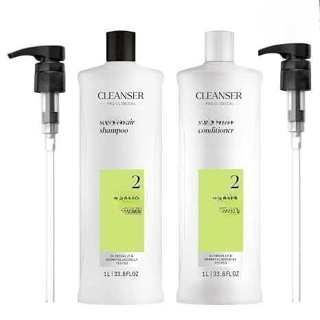 Cleanser (System 2) Shampoo And Scalp Therapy Conditioner (Pumps Included) 33.8 Ounces
