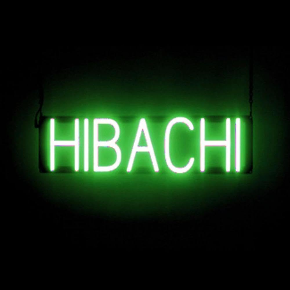 SpellBrite LED Neon HIBACHI Sign for Business - Green, 23" x 6"