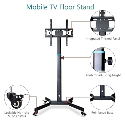 Soporte Móvil para TV con Ruedas y Ajuste de Altura miniatura 3