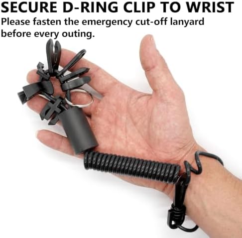 TRKETA Floating Boat Kill Switch Lanyard with 7 Keys (Black) - 5