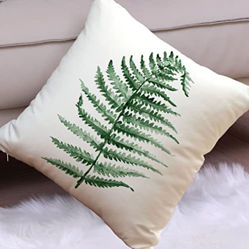 Wilproo Green Plants Throw Pillow Cover, Decorative Square Pillow Cover Cushion Cover Set Of 4 Perfect Decor Gift For Families Friends Home Office Sofa Car Couch 18X18 #TOP6