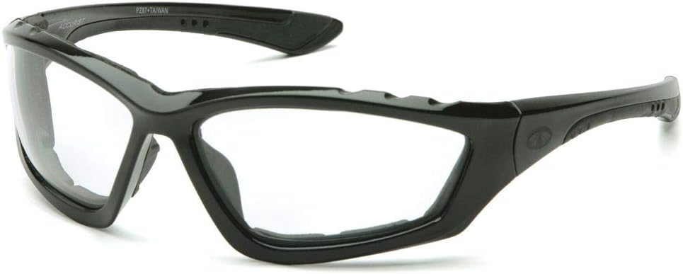 (12 Pair) Pyramex Accurist Glasses Black Padded Frame/Clear Anti-Fog Lens (SB8710DTP)
