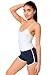 American Apparel Women's Interlock Running Short, Navy/White, Medium
