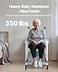 VEVOR Nachttoilettenstuhl 159 kg belastbar, rollbare Toilettensitzerhöhung mit gepolsterter Sitzfläche/Rückenlehne/hochklappbarer Fußstütze, abnehmbarer 5 L Eimer, Duschrollstuhl für Senioren