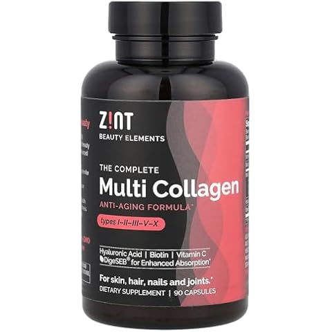Zint Multi Collagen Pills - Collagen Supplements for Hair, Skin, Nails & Joint Health - Hydrolyzed Collagen Supplement with Type I, II, III, V, X Collagen Peptides, 90 Count Cover