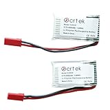 KCRTEK Lipo Battery, 2pcs 3.7V 400mah Battery with JST Plug for RC Quadcopter Holy Stone MJX X400 X400W X800 X300C Sky Viper S670 V950hd V950str HS200W and Other Quadcopter Drone