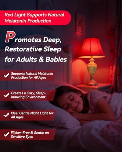 Image of Neporal 7W 670nm Red Light Bulbs for Sleep,100% Blue Light Blocking Bulb