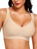 Vinfact Jelly Wireless Bras for Women No Underwire Supportive Bralettes for Women Comfort Everyday T Shirt Bra-Beige,M