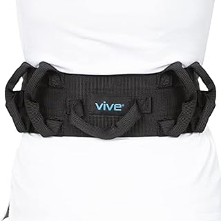 Vive Transfer Belt with Handles - Medical Nursing Safety Gait Patient Assist - Bariatric, Pediatric, Elderly, Handicap, Occupational & Physical Therapy - PT Gate Strap Quick Release Metal Buckle