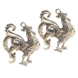 [CATIEBYE] 1セット 真鍮 工芸品 ペンダント 装飾品 十二支 ペンダント 装飾品 鶏 彫像 鶏 2個