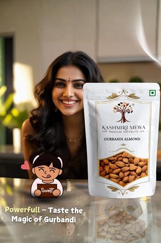 Image of Kashmiri Mewa gurbandi badam 500gm - Premium Whole Nuts Phelwans Choice Giri Natural Powerful Badam for High Protein and Bone Strength, Traditional Dry Fruit kernels
