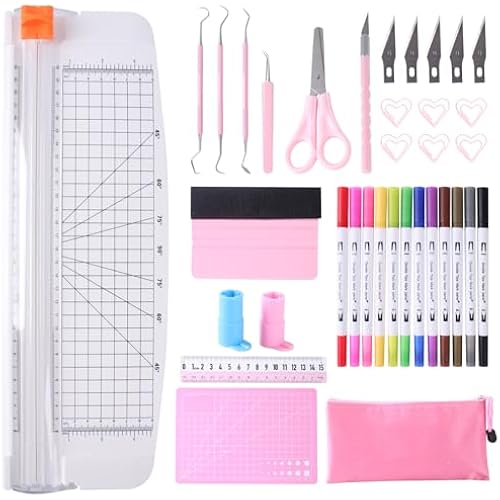 36 Packs Essential Tool Set for Cricut Machine - Utility Knife Vinyl Weeding Tool Set with 12'' Paper Cutter - Precision Craft Accessories and Supplies for Cricut DIY Cutting Printing Newbies