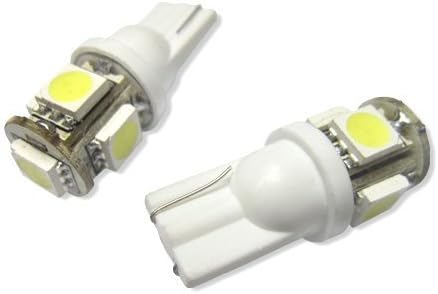 2x 5 LED 360° T10 Bulb Indicator Xenon Sidelight White Perfect To Replace Standard 501 W5W T10 168 194 Bulbs