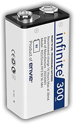 ENVIE® (9v Infinite) Ni-Mh 300mAh Capacity Ready to Use Rechargeable Battery