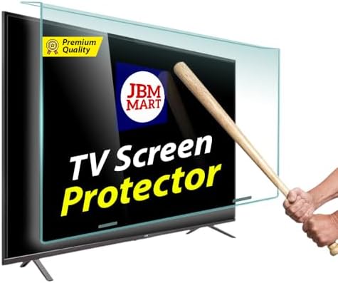 JBM MART® 50 Inch TV Screen Protector - Tempered Glass Guard, 9H Hardness, Scratch resistance, Crystal Clear | 3.5 mm Thickness