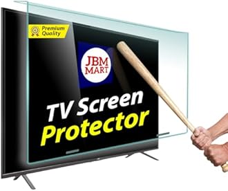 JBM MART® 50 Inch TV Screen Protector - Tempered Glass Guard, 9H Hardness, Scratch resistance, Crystal Clear