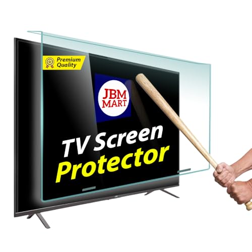 JBM MART® 50 Inch TV Screen Protector - Tempered Glass Guard, 9H Hardness, Scratch resistance, Crystal Clear