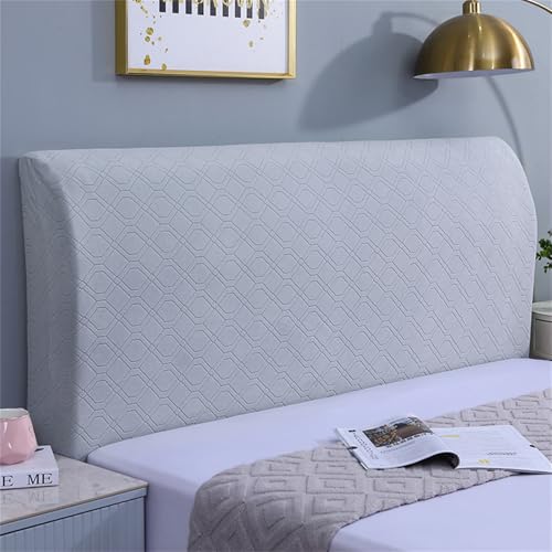 Hearda Rejilla Jacquard Funda para Cabecero de Cama, Elástica Cabecera, Todo Incluido Prueba de Polvo Cabecero, Protector de Cabecero Cama para Decoración Dormitorio (Gris,150cm)