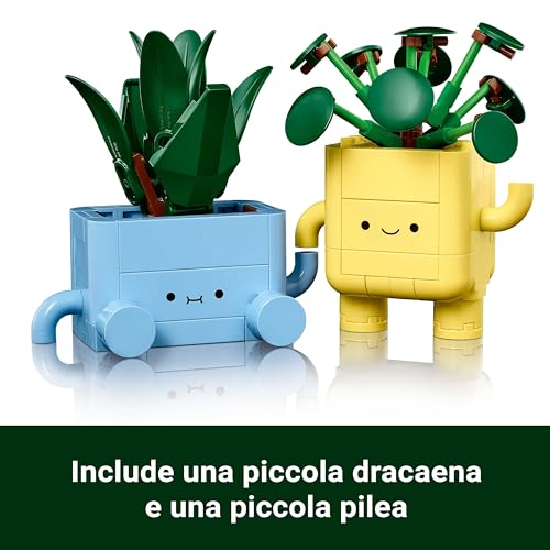 Botanicals Piantine Felici Giocattolo - Kit di Arti e Mestieri per Bambine con 2 Piante Artificiali, 2 Vasi di Fiori e Facce Intercambiabili - Regali per Ragazze da 9 Anni Fan della Natura, 10349 - Lego - Immagine 3