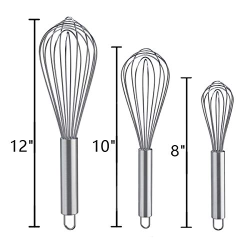 Plateau Elk Whisks For Cooking, 3 Pack Stainless Steel Whisk For Blending thumb #6
