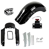 WFLNHB Black Motorcycle CVO Style Rear Mudguard System Replacement for 2009-2013 Touring Electra Glide Road Glide Road King Street Glide
