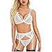 Produktbild 757 Strapsen Dessous Set Spitze Reizwäsche Lingerie Bustier Unterwäsche Neckholder Sexy Halter Spitze BH Lingerie Unterwäsche Nachthemd Mode Negligee String Reizwäsch für Damen