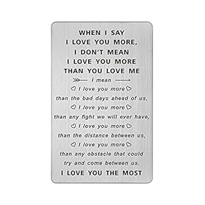 TANWIH When I Say I Love You More Wallet Card, I Love You Gifts for Him Her, Anniversary Cards Gift for Men Husband…
