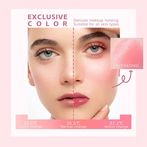 Hosaily Color Changing Clear Ph Blush,Moisturizing Cream Blusher Rouge For Cheek&Lips Makeup Multi-Use Liquid Blush Gel Tinted Balm Gloss Waterproof Magic Nutritious Glossy Shiny Finish Pink Blush #TOP2