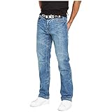 crosshatch jeans slim fit Button Fly CrossHatch Herren New Baltimore Straight Jeans, Blue (Light Wash), W32/L32