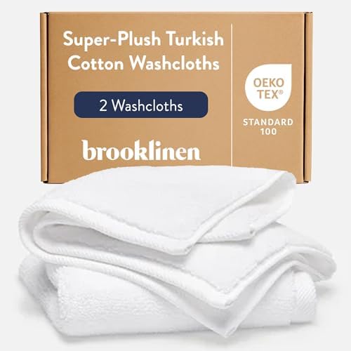 Brooklinen Super-Plush 100% Turkish Cotton Washcloths - Set of 2,...