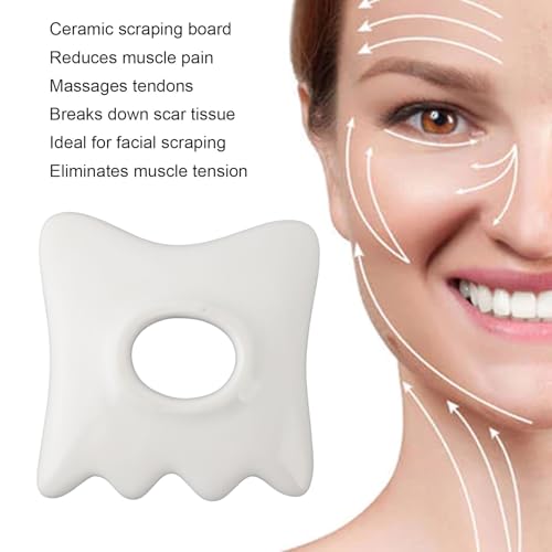 Ferramenta de Raspagem Facial Cerâmica, Reduzindo Olheiras Anti Envelhecimento Portátil Cerâmica Gua
