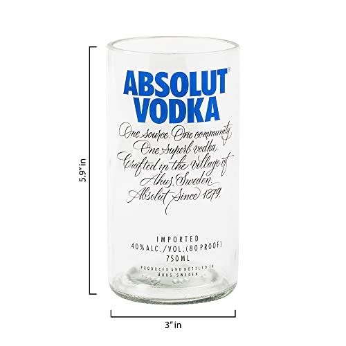 Image of KAVI Absolut Recycled Glasses, Pack of 1pcs, 500ml, 7.62cm Dia, Bar Glass for Drinking Bourbon, Whisky, Scotch, Cocktails