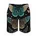 Men & Boys Classic Fit Swim Trunks for Beach Gym Sport Quick Dry Drawstring Basic Board Shorts with Pockets, Underwear Fantasy Moth Moon Black Dark Art Fashion Cargo Short