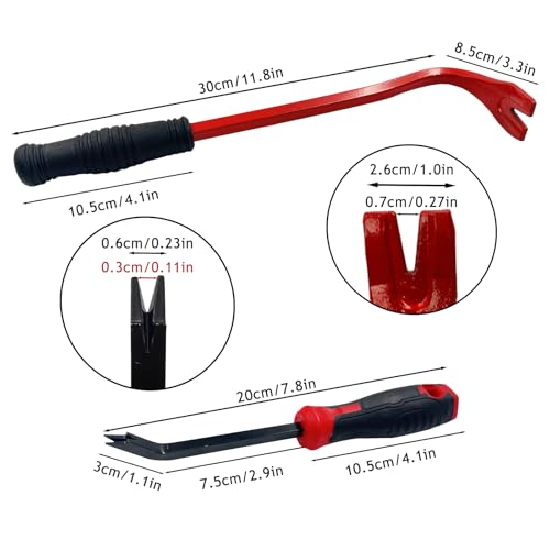 Daily Treasures 3-teiliges Klammernentferner Set, Robuste Ausführung mit teleskopischem Magnetwerkzeug, Klammernentferner & Brechstange aus Kohlenstoffstahl für Polstermöbel Nagelzieher Werkzeug-Set