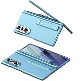 Funda para Galaxy Fold4, protector de visualización incorporado, protección de bisagras, soporte de soporte, funda protectora de cuerpo completo...