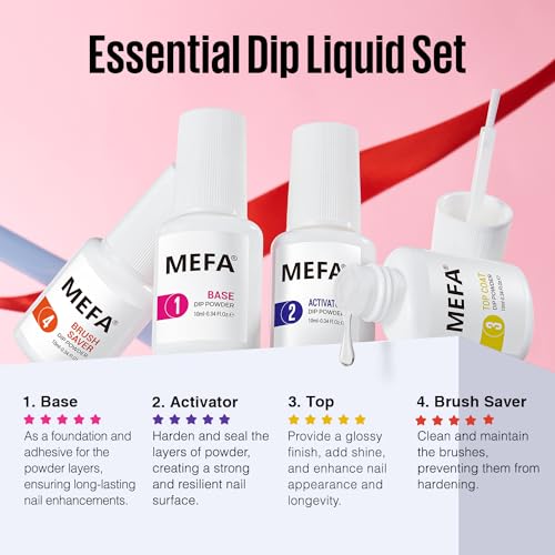 Mefa MF-00309 Dip Powder Nail Kit Pink Blue Purple White Black Red 32 Multi-Colors Dipping Powder thumb #4