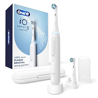 Oral-B iO Deep Clean Rechargeable Electric Powered Toothbrush, Icy Blue with iO Series 3 Limited, 2 Brush Heads and Travel Case - Pressure Sensor to Protect Gums - 3 Cleaning Settings - 2 Minute Timer