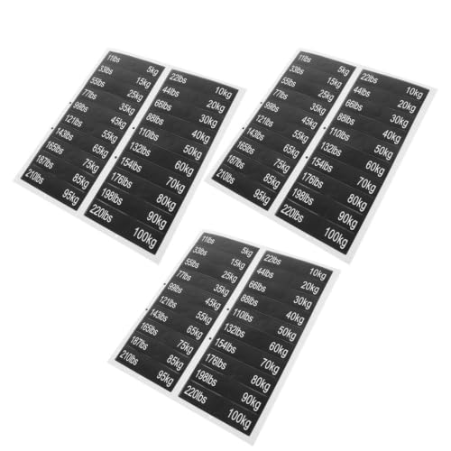 Etiquetas para contrapesos de 5-100 kg, pegatinas autoadhesivas de 90x20 mm para renovar gimnasios