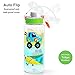 Home Tune 23oz Kids Water Bottle for School Boys, BPA FREE Tritan, Leak Proof Flip Top Lid, Easy Clean, Carry Handle - Airplane & Truck