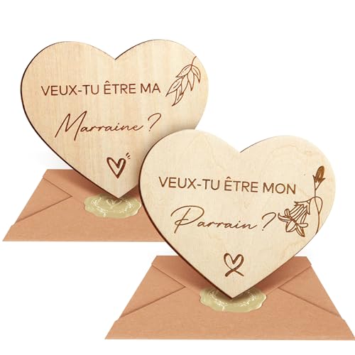 Veux-tu être ma Marraine, Veux-tu être Mon Parrain, 2Pcs Cadeau Parrain Marraine