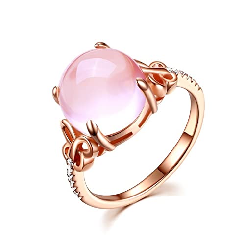 Bague quartz rose argent 925 ajustable rose ring edition pink crystal femme