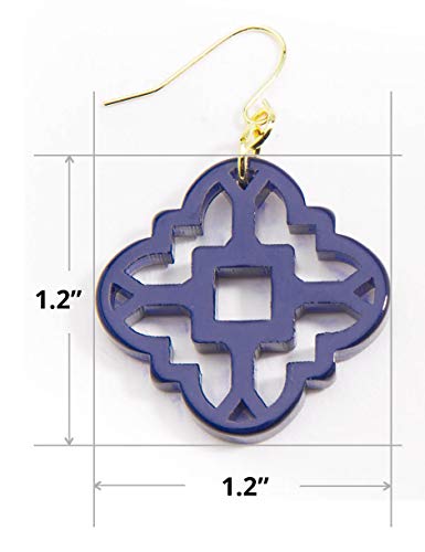 Zenzii Modern Mosaic Acrylic Resin Drop Dangle Earrings For Women Girls Fashion Jewelry (Navy) #TOP3