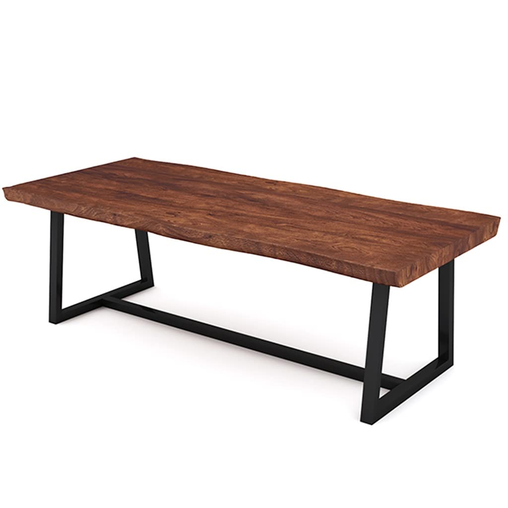JOMRTS Office Desk Home Solid Wood Office Computer Desk, Irregular Pine Top and Metal Legs, Multifunctional Conference Table, Desk, Easy to Install (8cm 200x80x75cm)