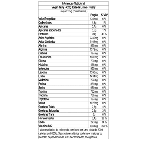 Vegan Tasty - 420g Torta de Limão - Nutrify