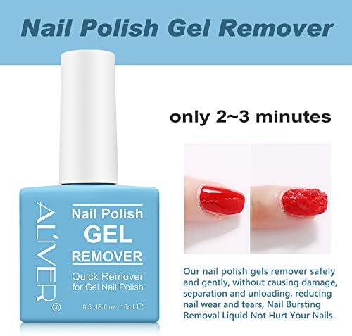 Gel Nail Polish Remover - Professional Removes Soak-Off Nail Polish in 3-5 Minutes for Natural, Gel, Acrylic, Sculptured Nails, Quickly & Easily, Not Hurt Nails
