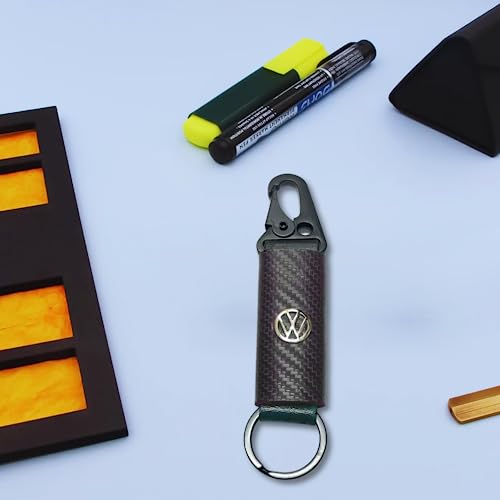 Image of VS Club Keychain for Car Bike Scooter Scooty | Compatible with Volkswagen Polo Vento Taigun Tiguan Virtus Beetle | Stylish Vegan Leather Key Chain | Perfect for Gifting Birthday