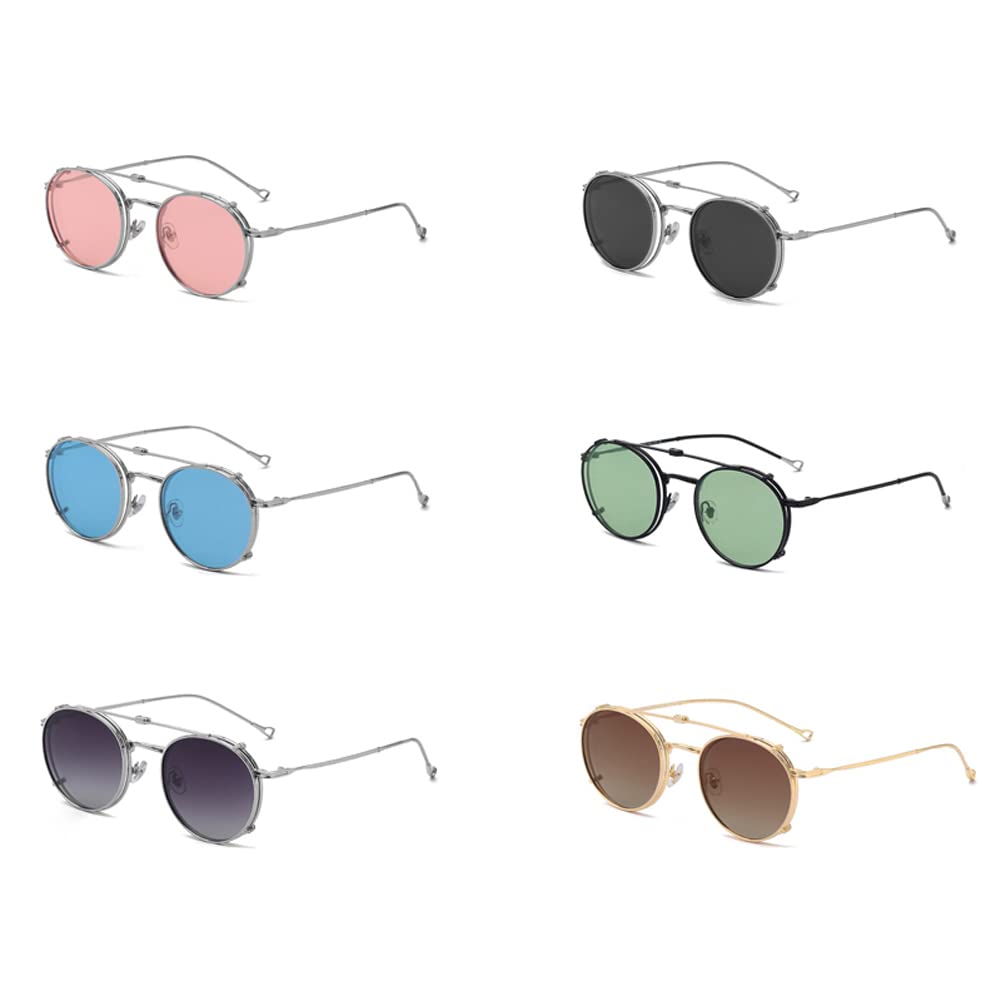Flip-up Gläser mit polarisierten Sonnenbrillen Lens Clip auf Sonnenbrillen für Männer Frauen Grün Rosa Blau Multifunktionsrahmen